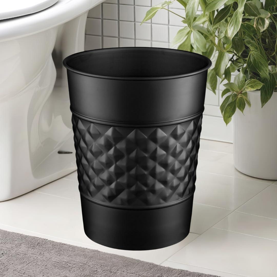 Monarch Abode Geometric Embossed Metal 1.7 Gallon Waste Basket