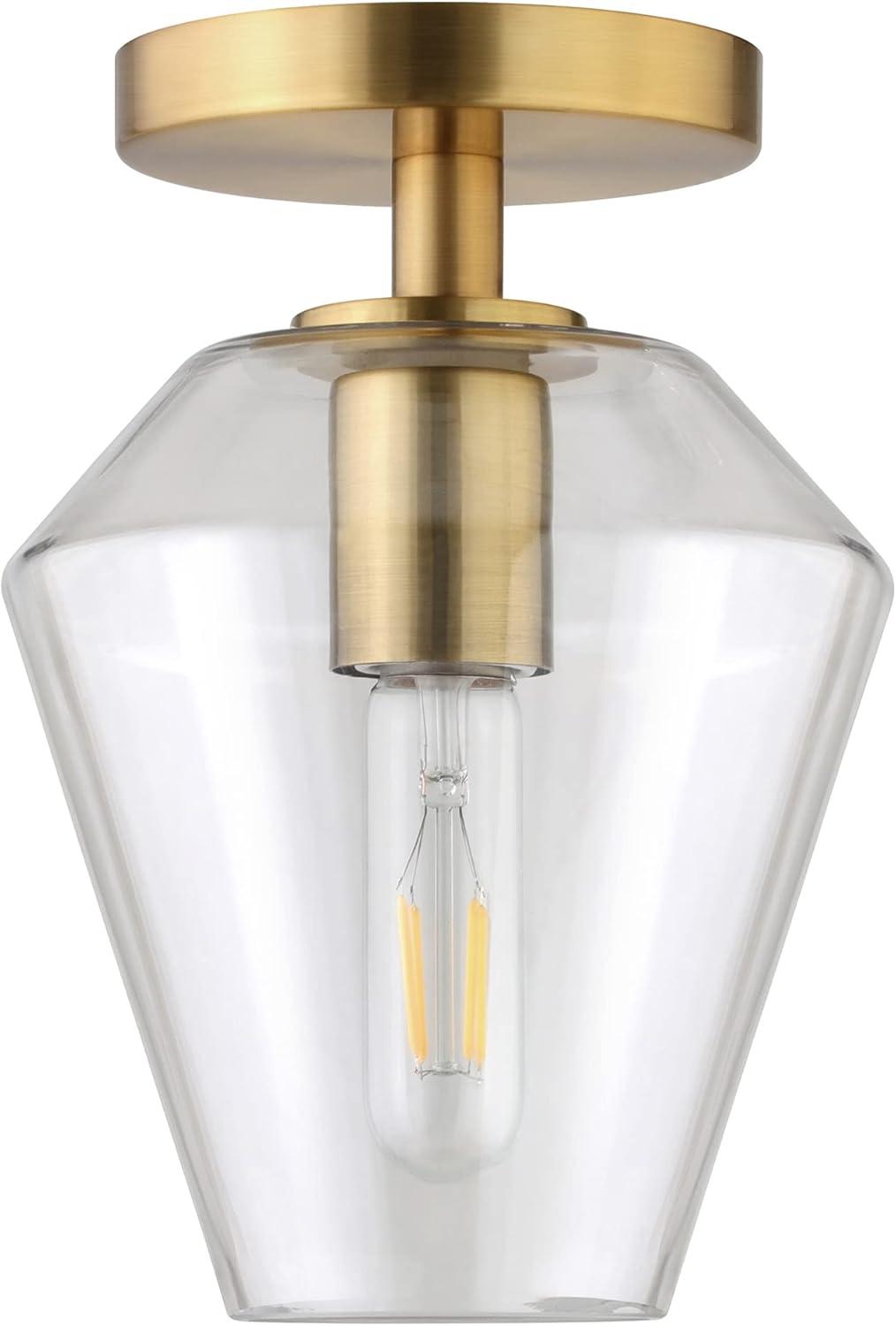 Evelyn&Zoe 7" Black Semi Flush Mount