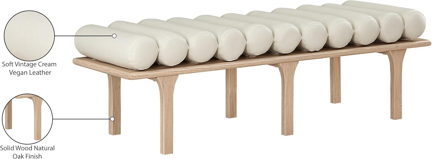 Meridian Furniture Landon Cream Vegan Leather Bench