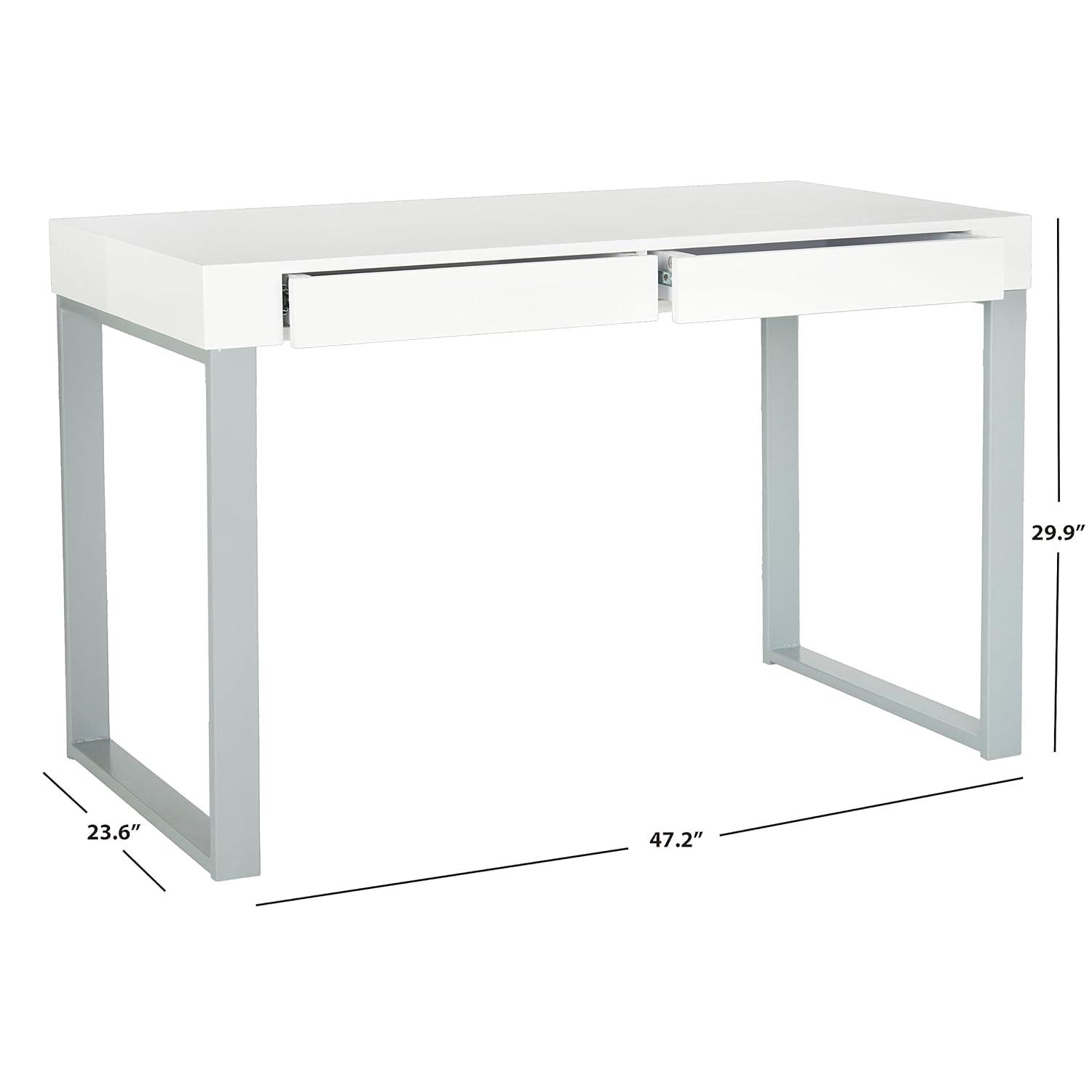 Barton Desk - FOX2206 - White/Grey - Safavieh Couture