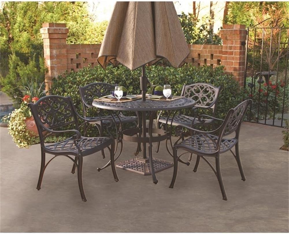 Homestyles Sanibel Aluminum Outdoor Dining Table in Black