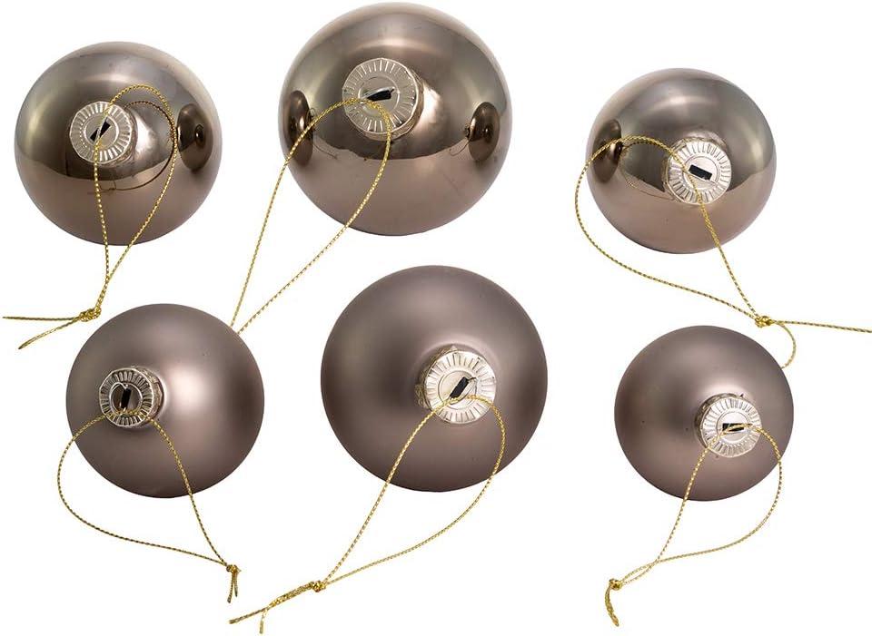 Kurt Adler 60-80MM Shiny and Matte Pewter Glass Ball Ornaments, 20-Piece Set