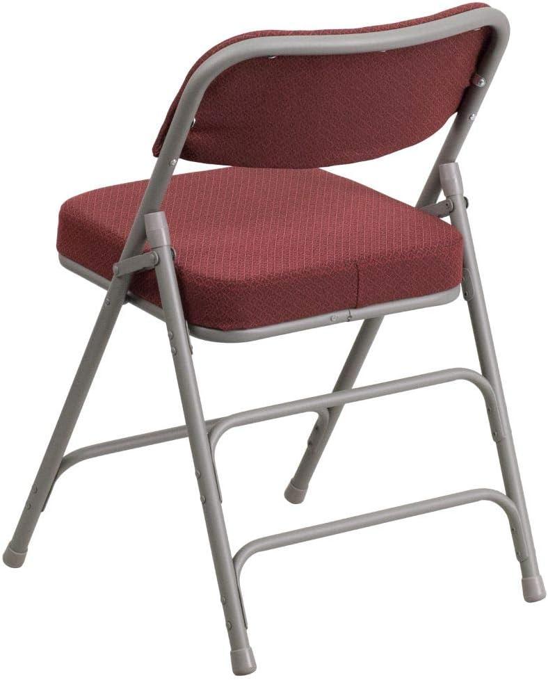 Flash Furniture 2 Pack HERCULES Series Premium Curved Triple Braced & Hinged Fabric Upholstered Metal Folding Chair