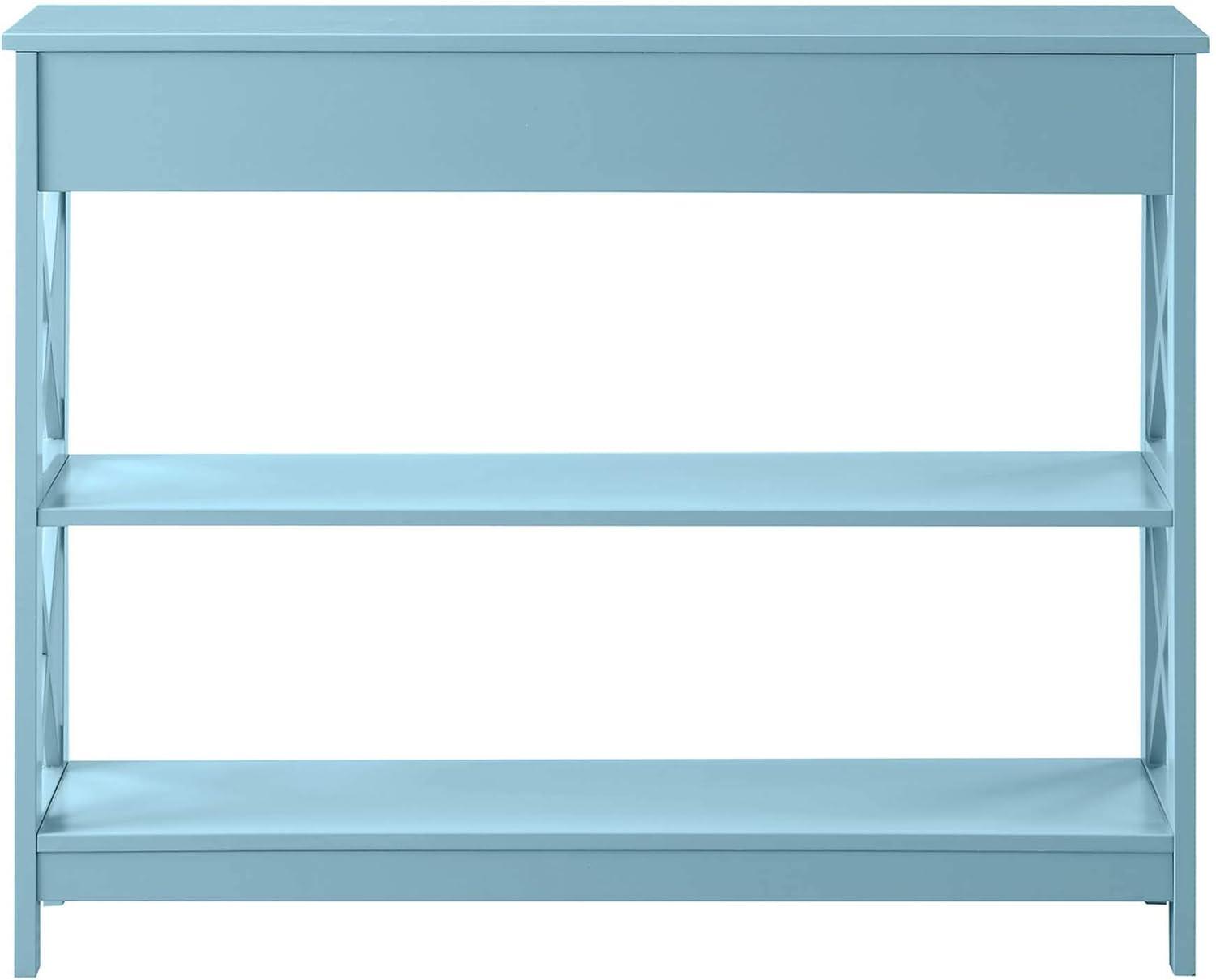 Convenience Concepts Oxford 1 Drawer Console Table with Shelves, Sea Foam Blue