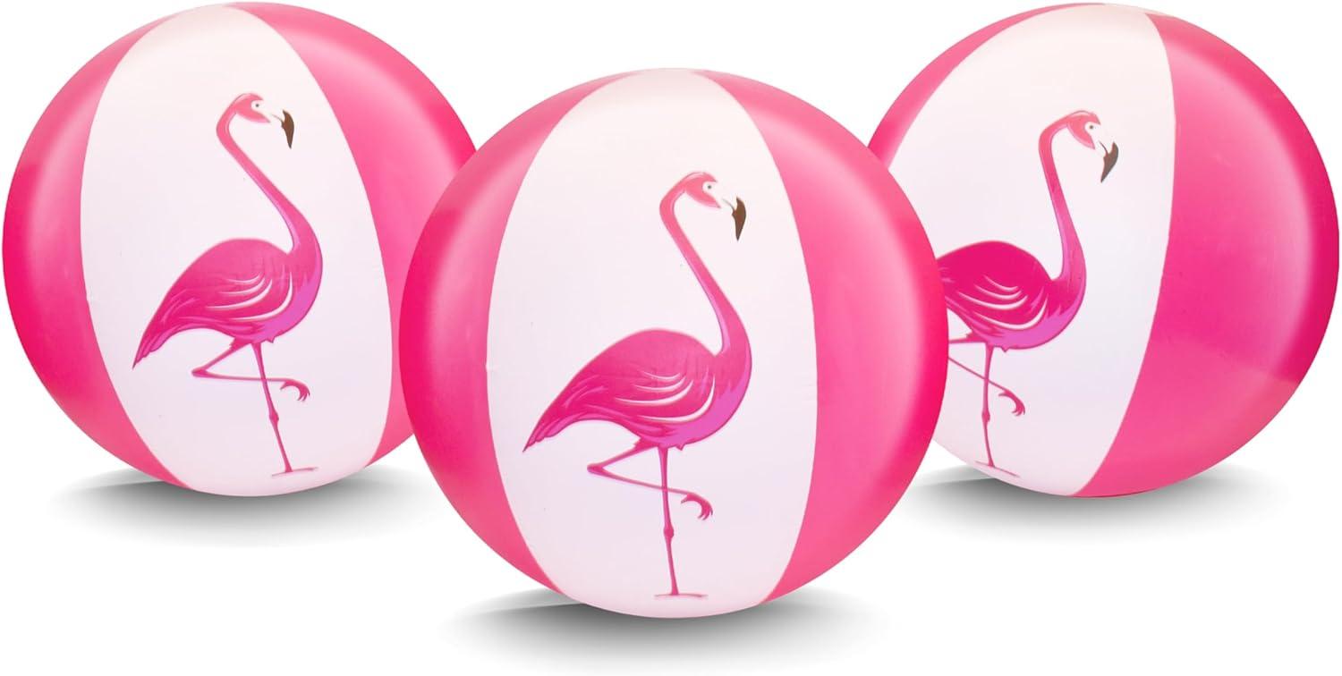 CocoNut Outdoor 27" Jumbo Beach Ball (3-Pack) - Pink Flamingo