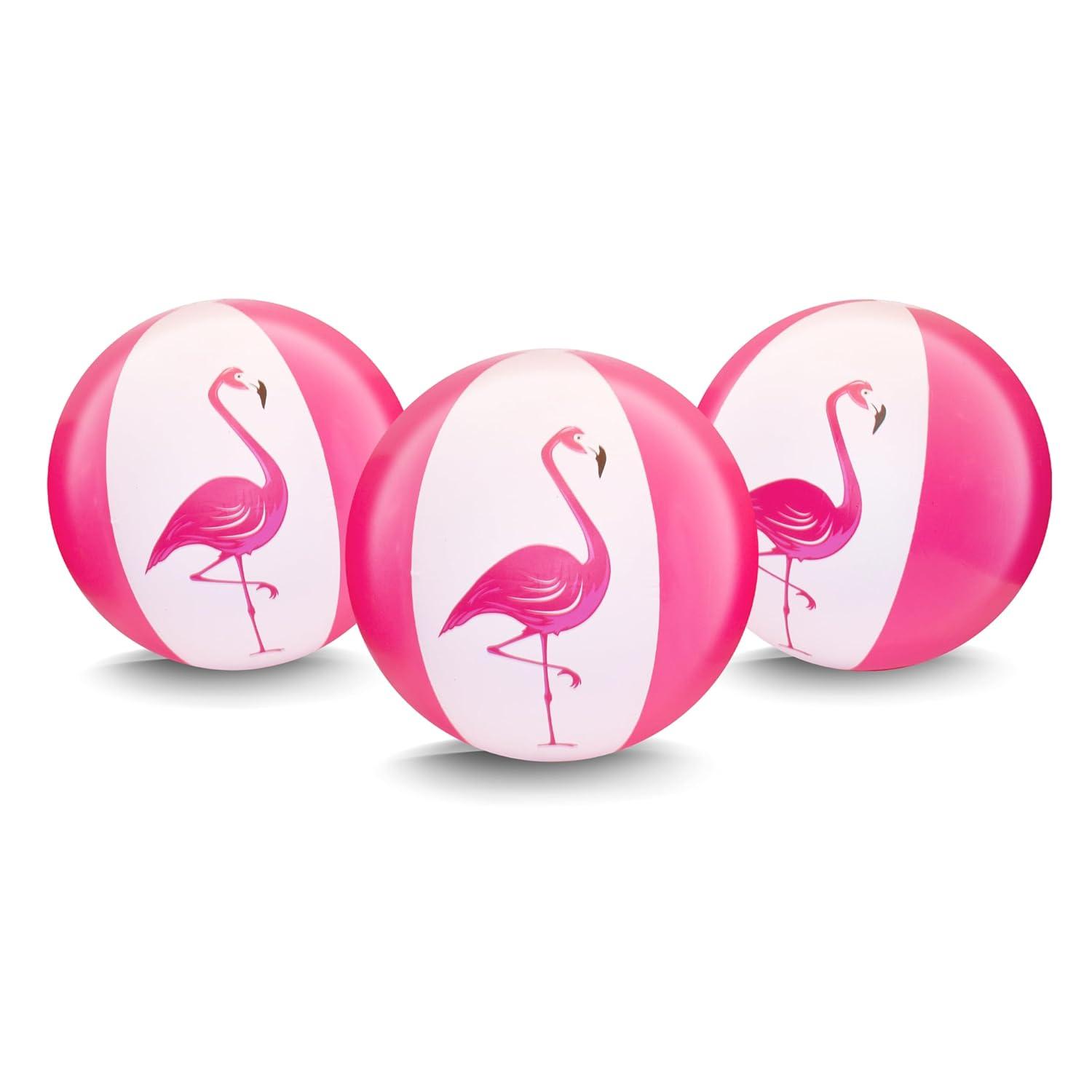 CocoNut Outdoor 27" Jumbo Beach Ball (3-Pack) - Pink Flamingo