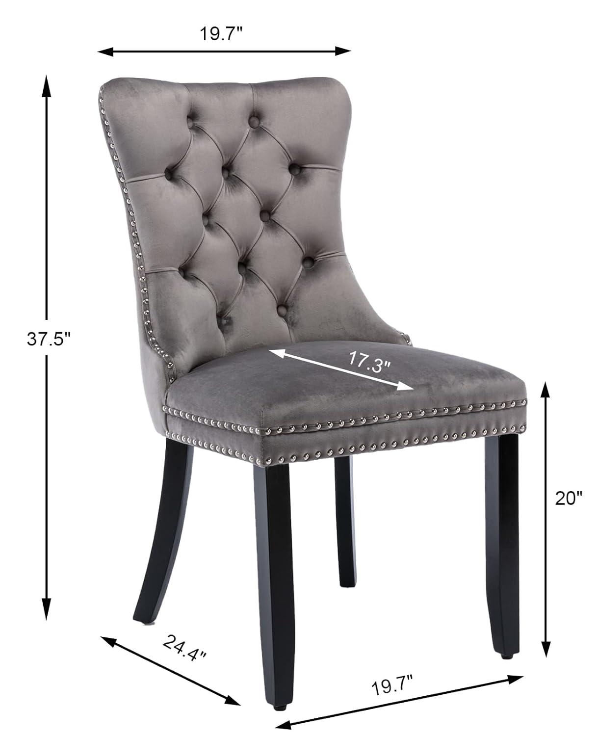 Rosdorf Park High-end Tufted Velvet Upholstered Nailhead Dining Chair