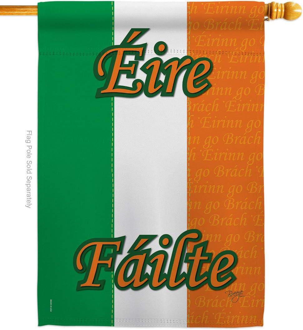 Patriotic Ireland 2-Sided Vertical House Flag, 28 x 40 Inch Polyester