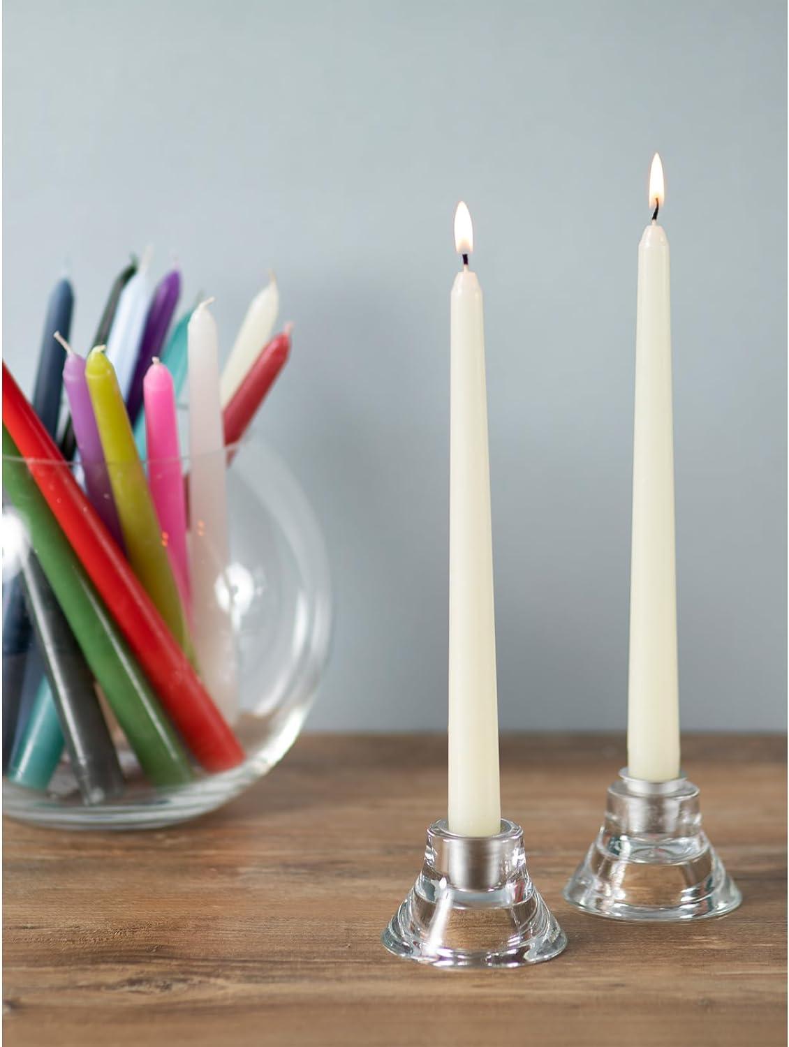 CANDWAX 10 inch Taper Candles Pack of 4 - Dripless Taper Candles and Unscented Candlesticks - Perfect as Dinner Candles and Household Candles - Ivory Candles