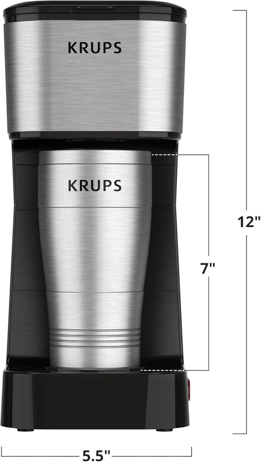 Krups Simply Brew Single-Serve Coffee Maker with Stainless Steel Mug