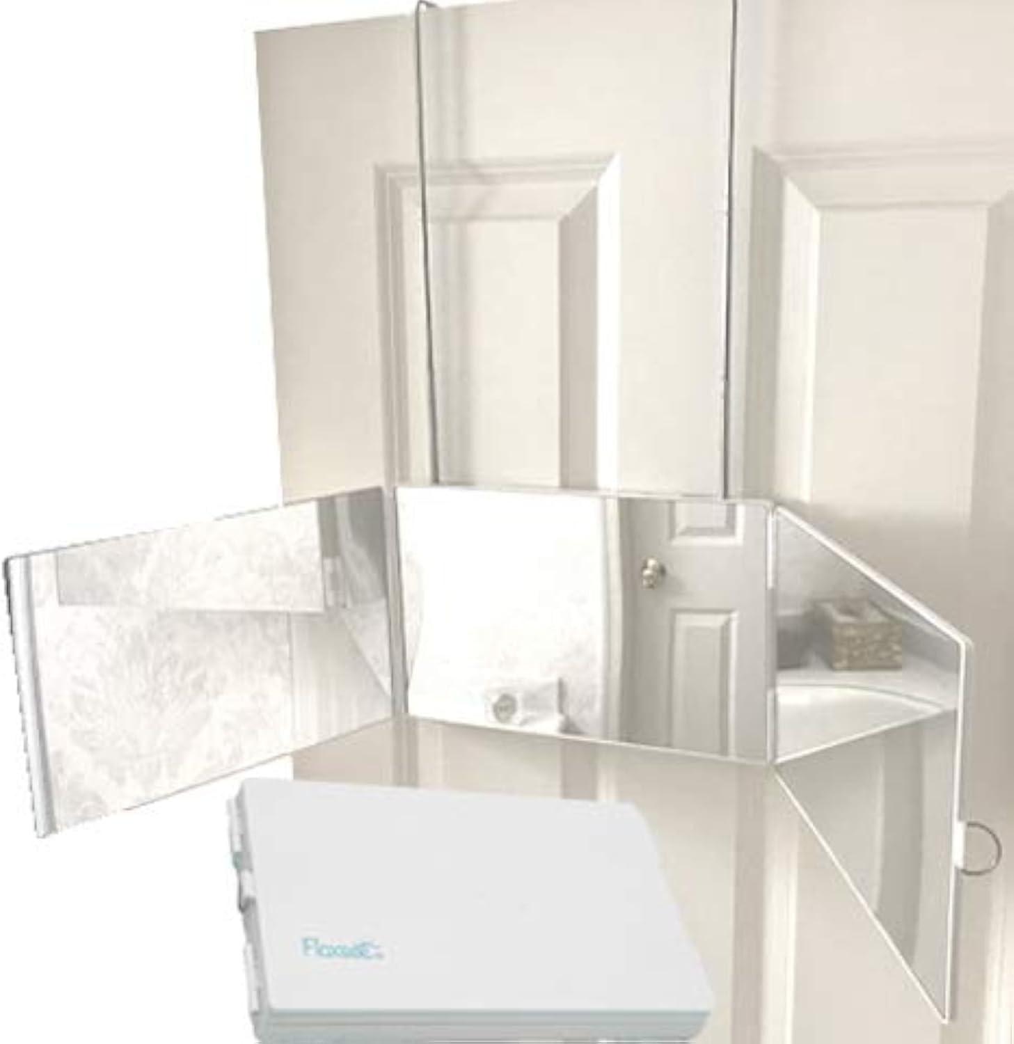 Portable Tri-Fold Mirror Home/Travel (White) 3 Way Mirror Hair, Makeup Mirror, Back of Head, Coloring, Styling, Cutting, Gifts for Men/Women