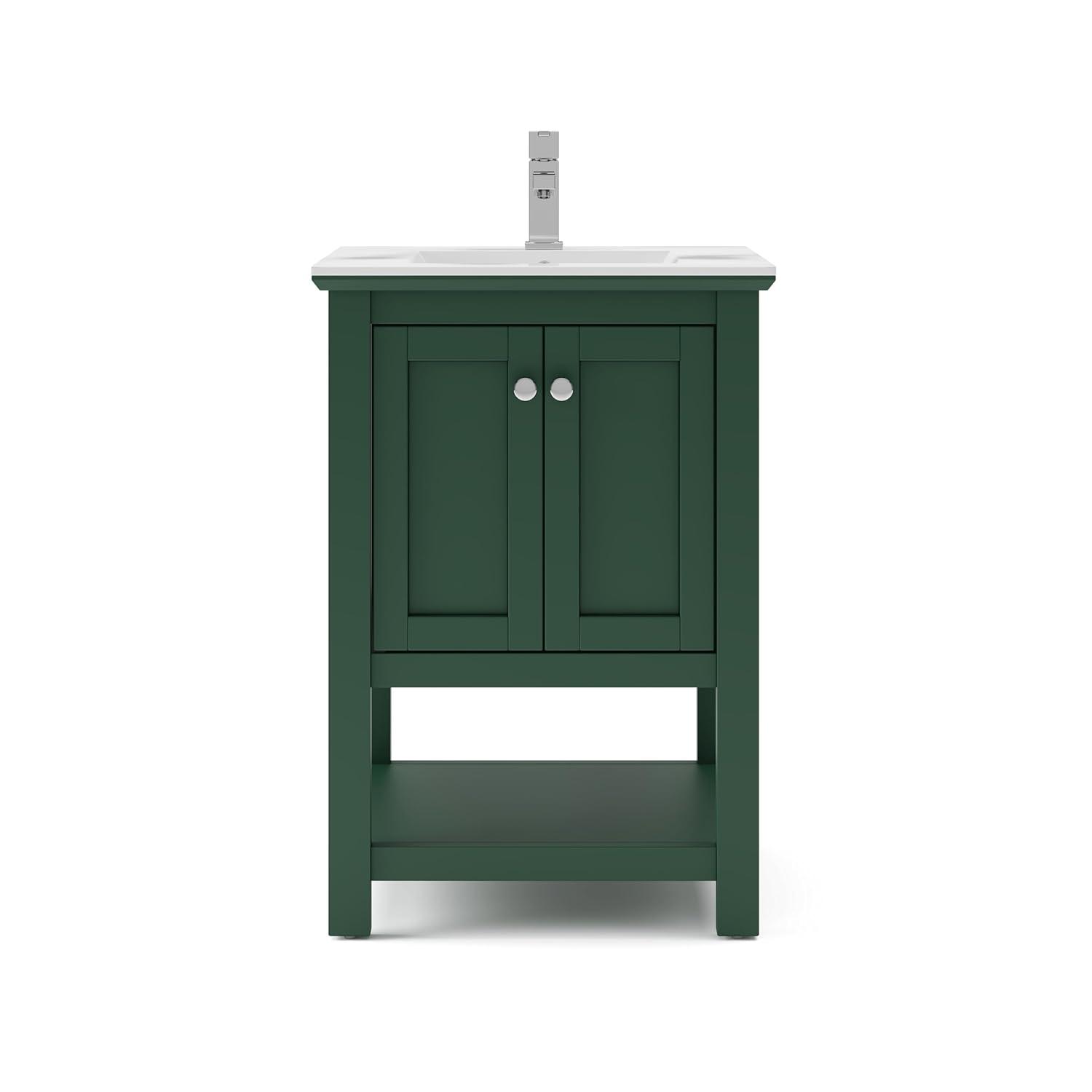 Manchester 24" Freestanding Single Sink Bathroom Vanity with Integrated Sink (Faucet Not Included)