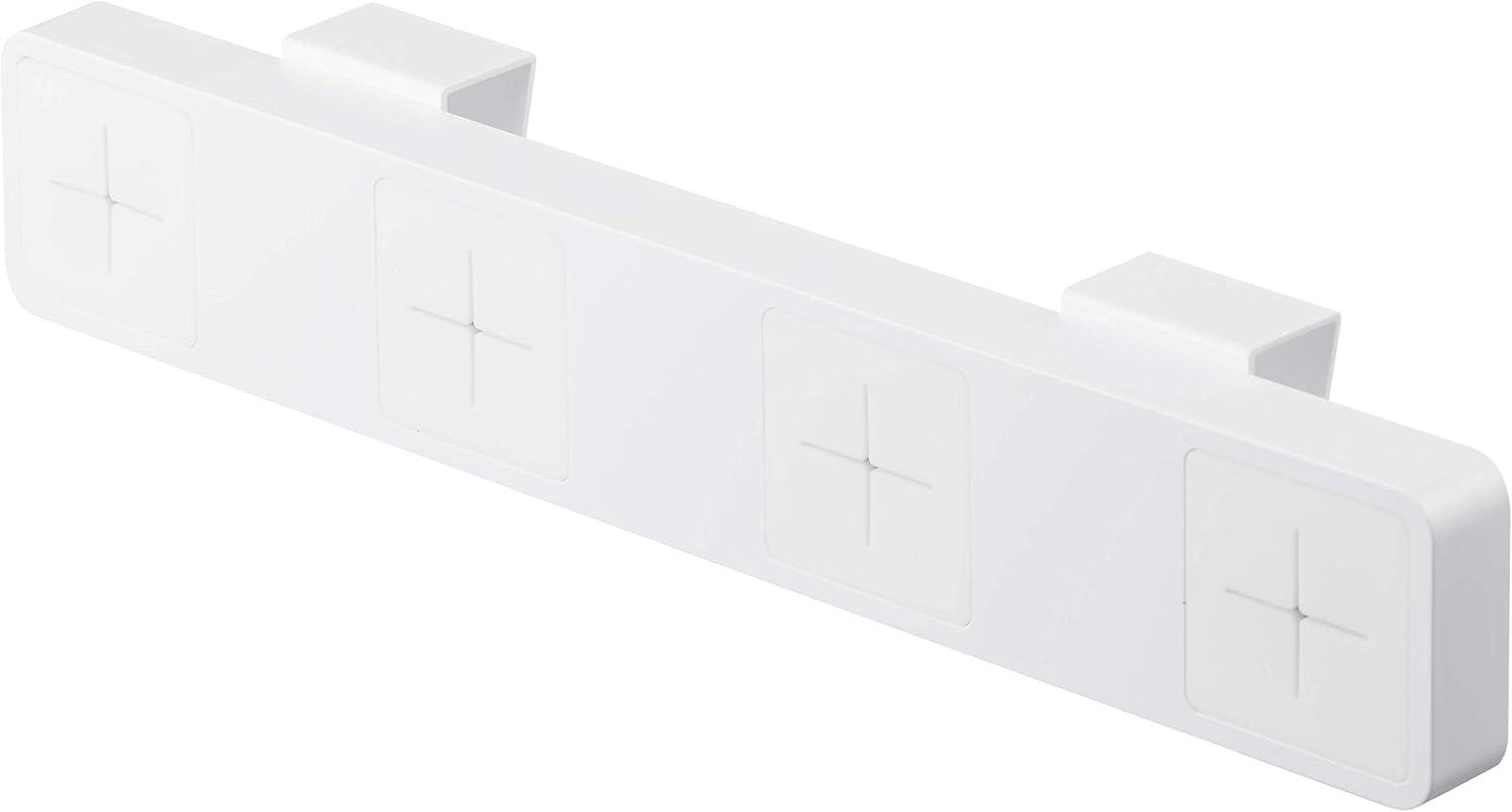 White Wall-Mounted Plastic Towel Holder with Four Slots