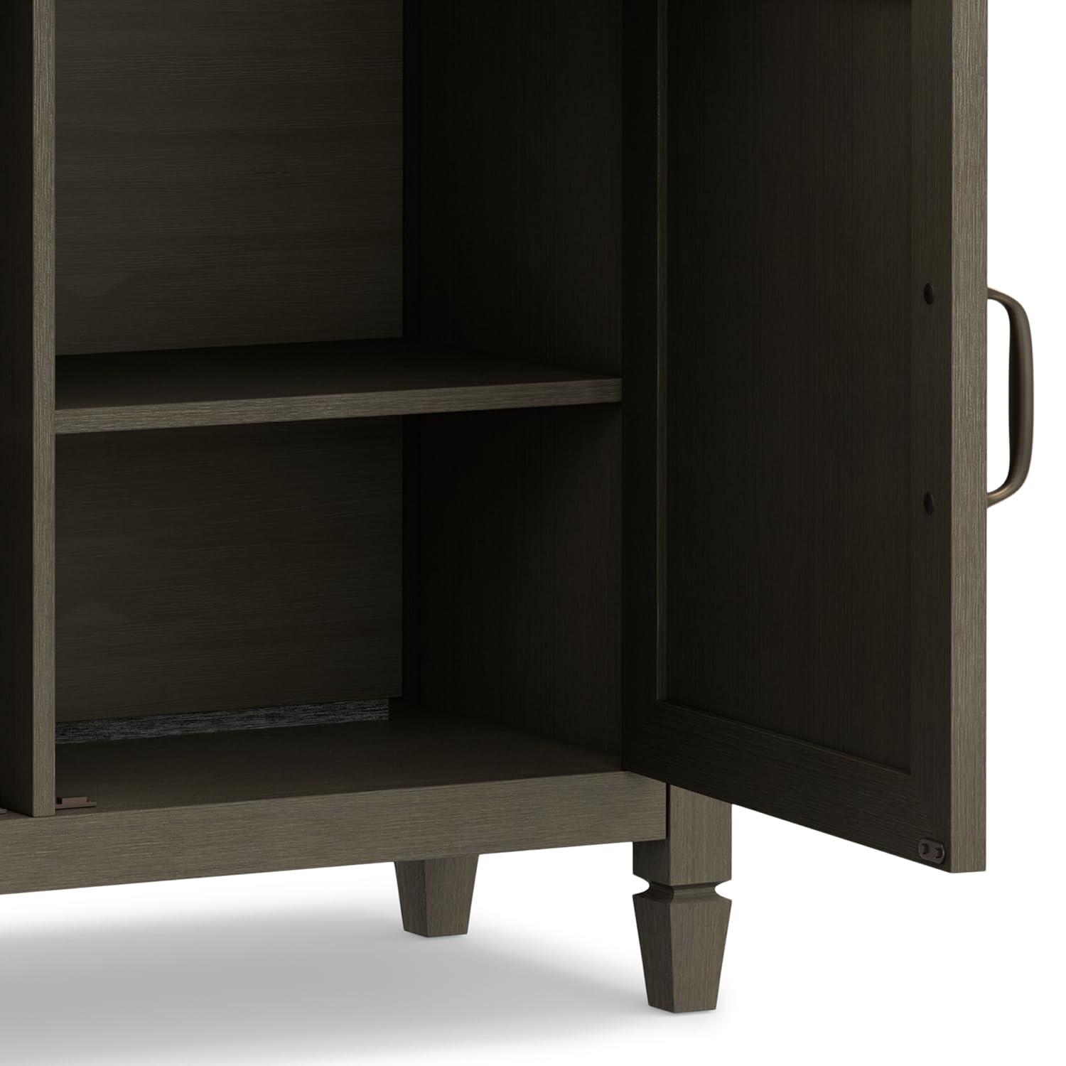 Simpli Home Connaught 40"W Solid Wood 2-Shelf Entryway Storage Cabinet with 2 Storage Drawers