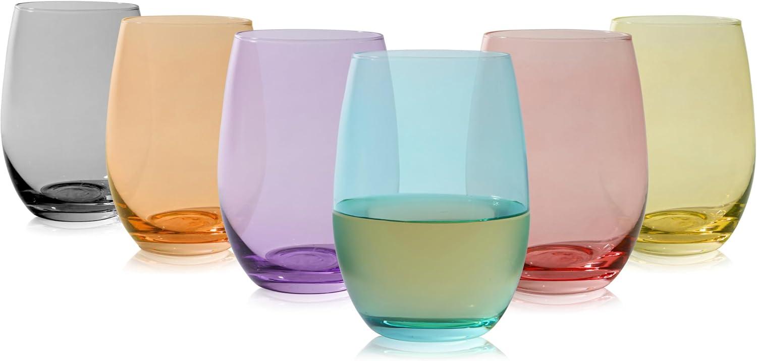 Colorful Stemless Wine Glasses