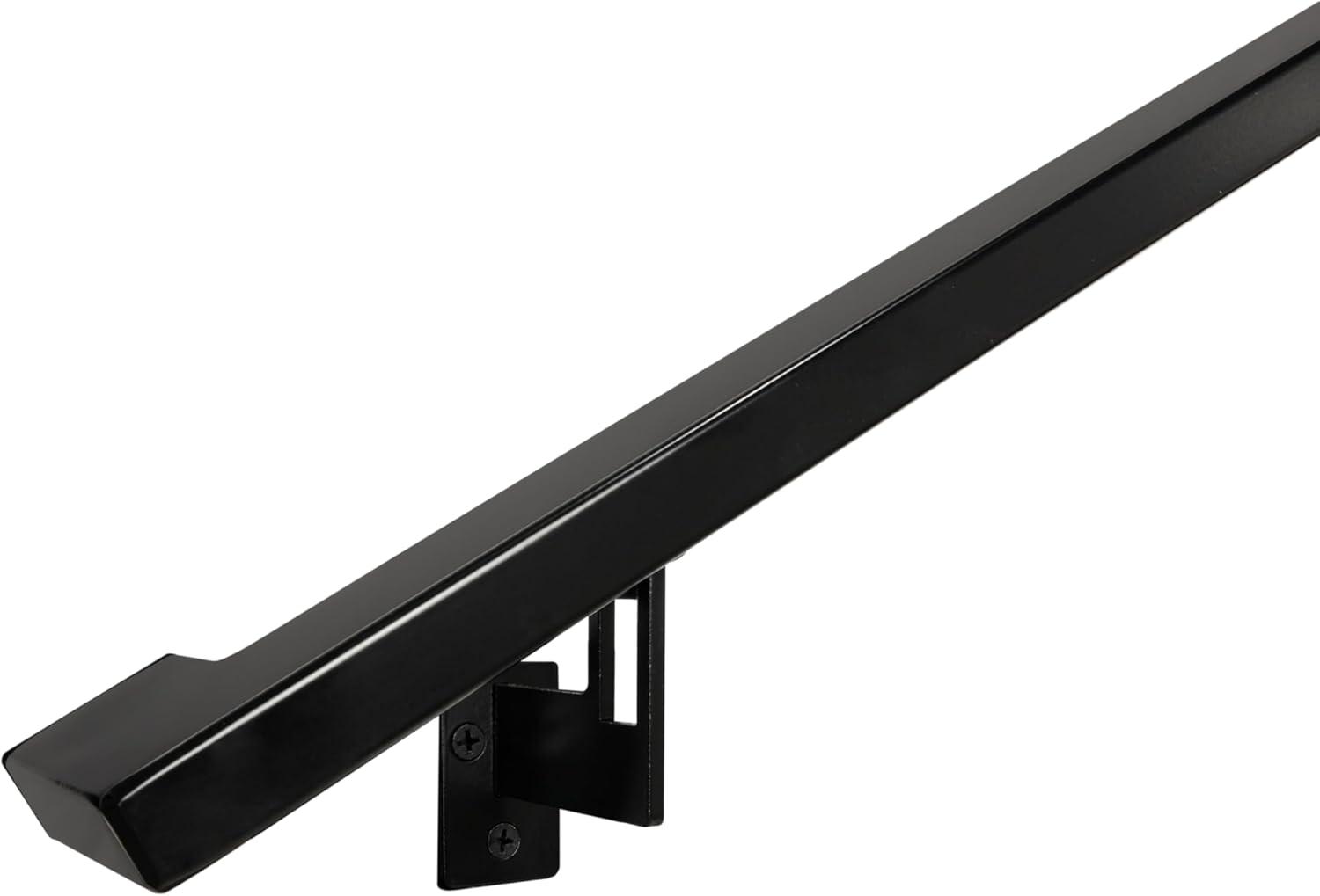 Modern Aluminum Handrail Grab Bar Kit, Adjustable Steel Brackets, Returns to Wall, Powder Coat