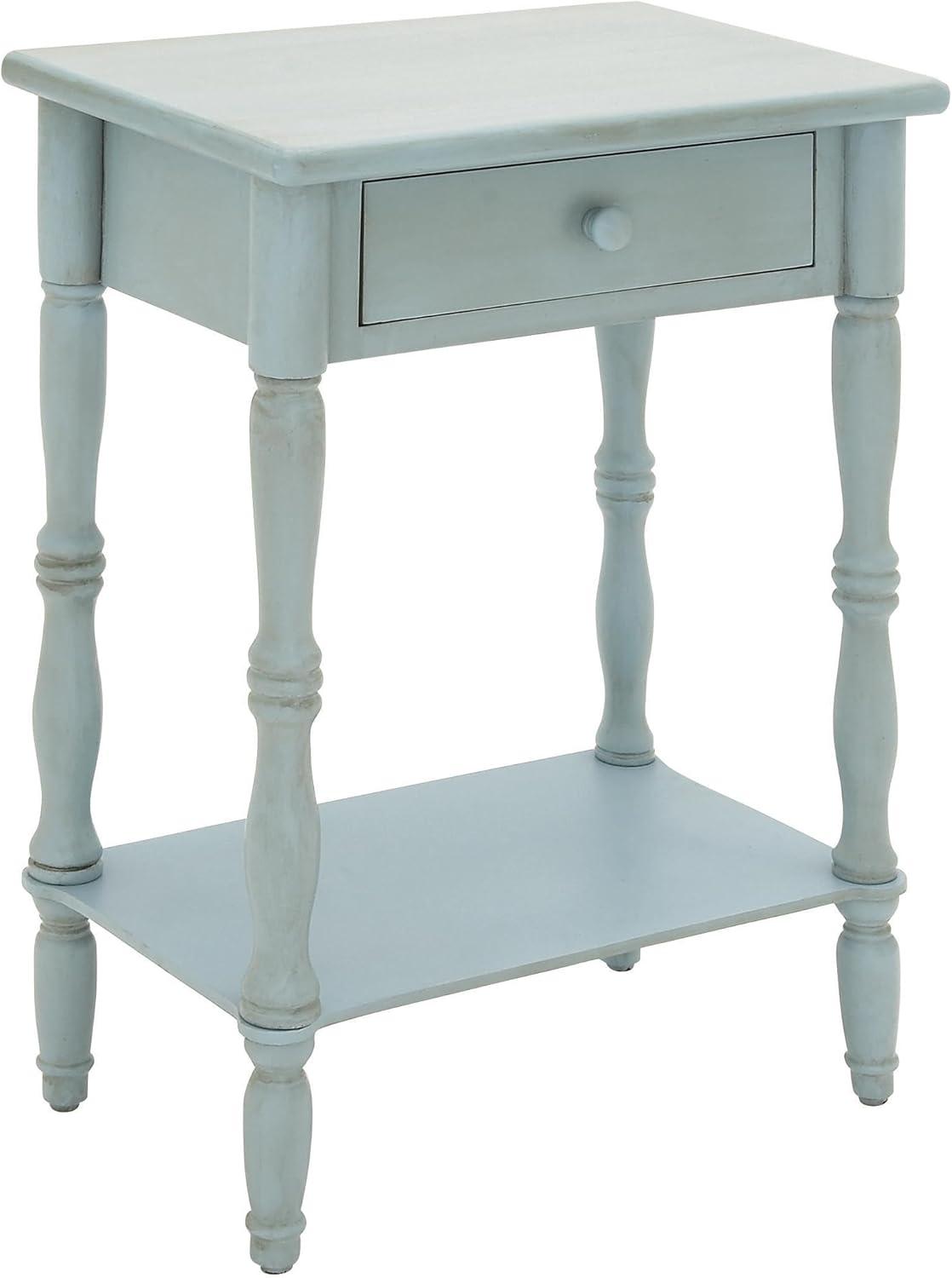 Wood Traditional Accent Table Gray/Blue - Olivia & May