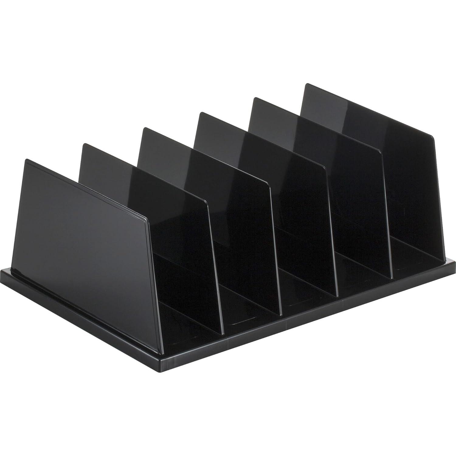 Oic Desktop File Sorter - 9" Height X 13.5" Width X 5" Depth - 5 Compartment[s] - Plastic - Black (OIC21222)