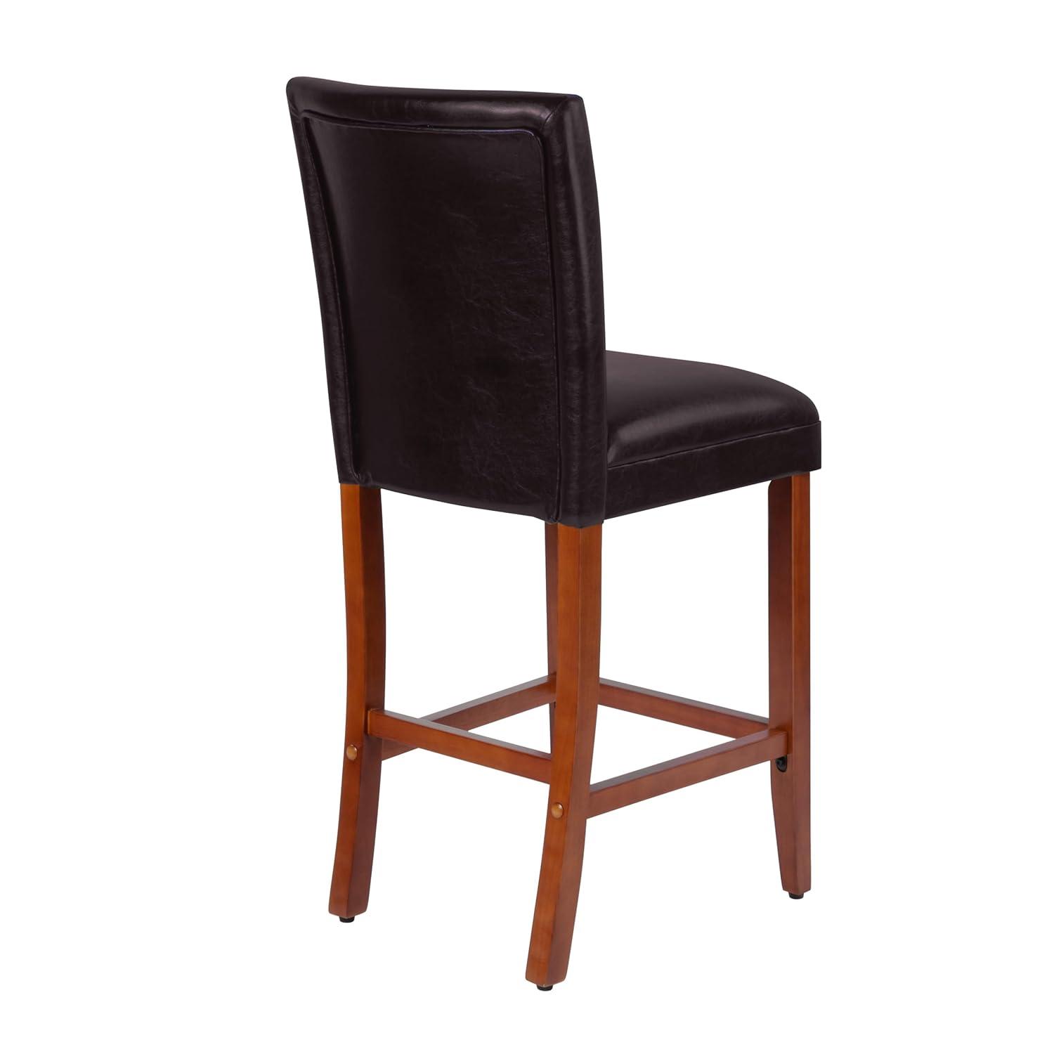 HomePop 29" Faux Leather Barstool, Multiple Colors