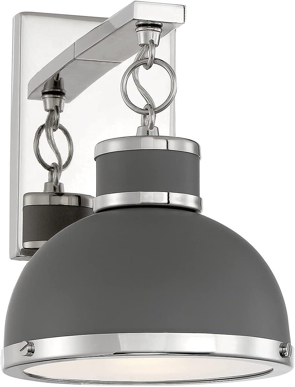 Savoy House Corning 1 - Light Wall Light in  Gray/Polished Nickel