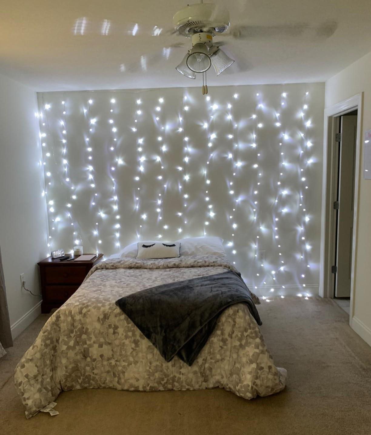 Cool White LED Curtain Fairy Lights for Indoor/Outdoor Use