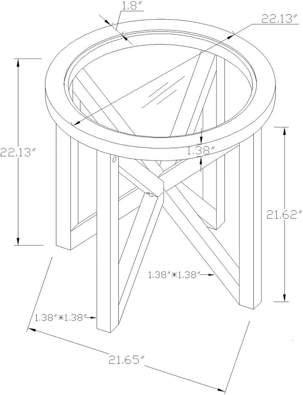 Modern Sofa Side Table, Coffee Table With Round Transparent Glass Top, Small End Table With Solid Wood Tripod For Living Room, Bedroom, Terrace