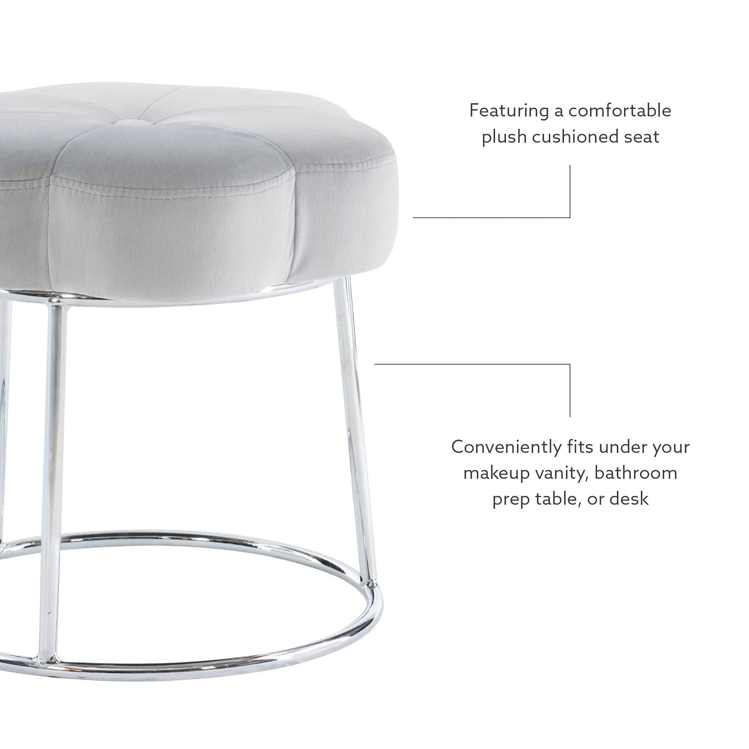 Ciara Flower Cushioned Vanity Stool