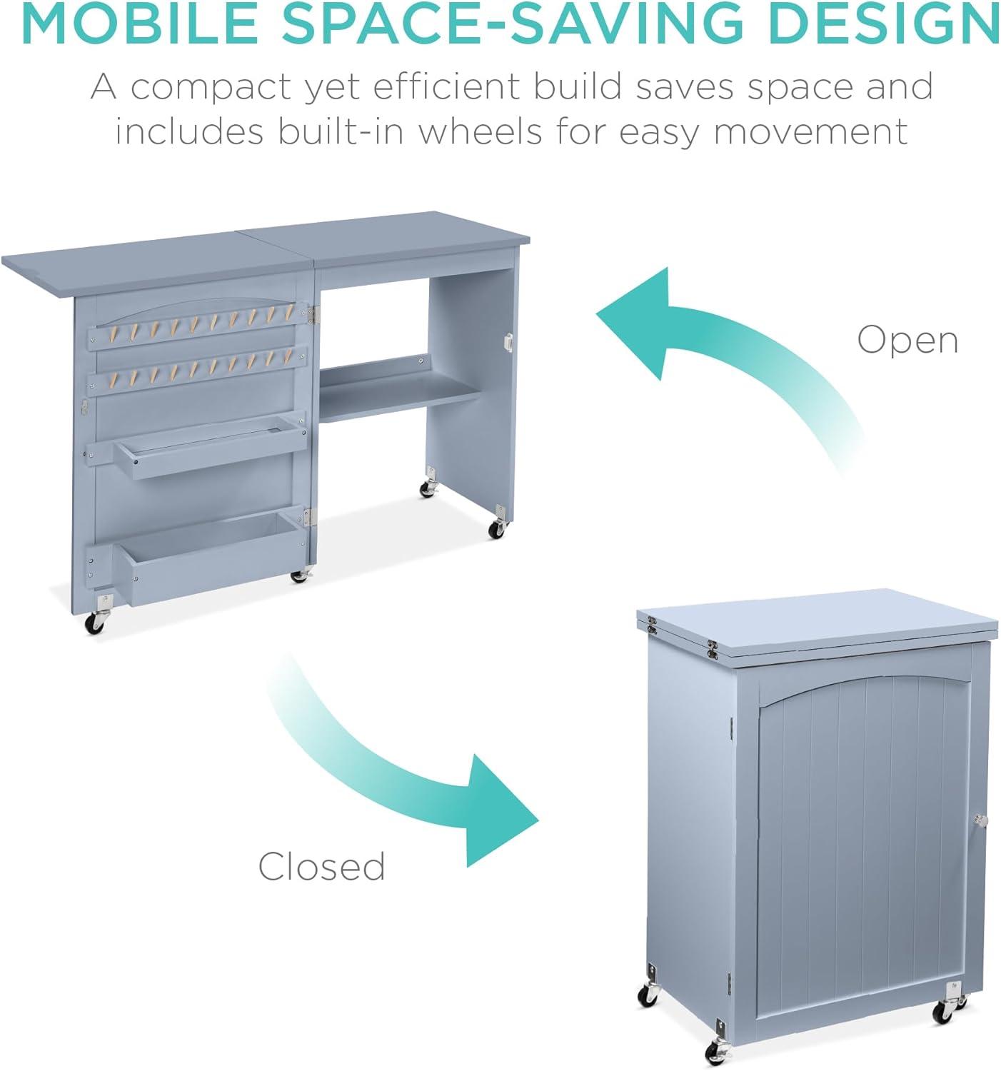 Best Choice Products Sewing Machine Table & Desk w/ Craft Storage and Trays