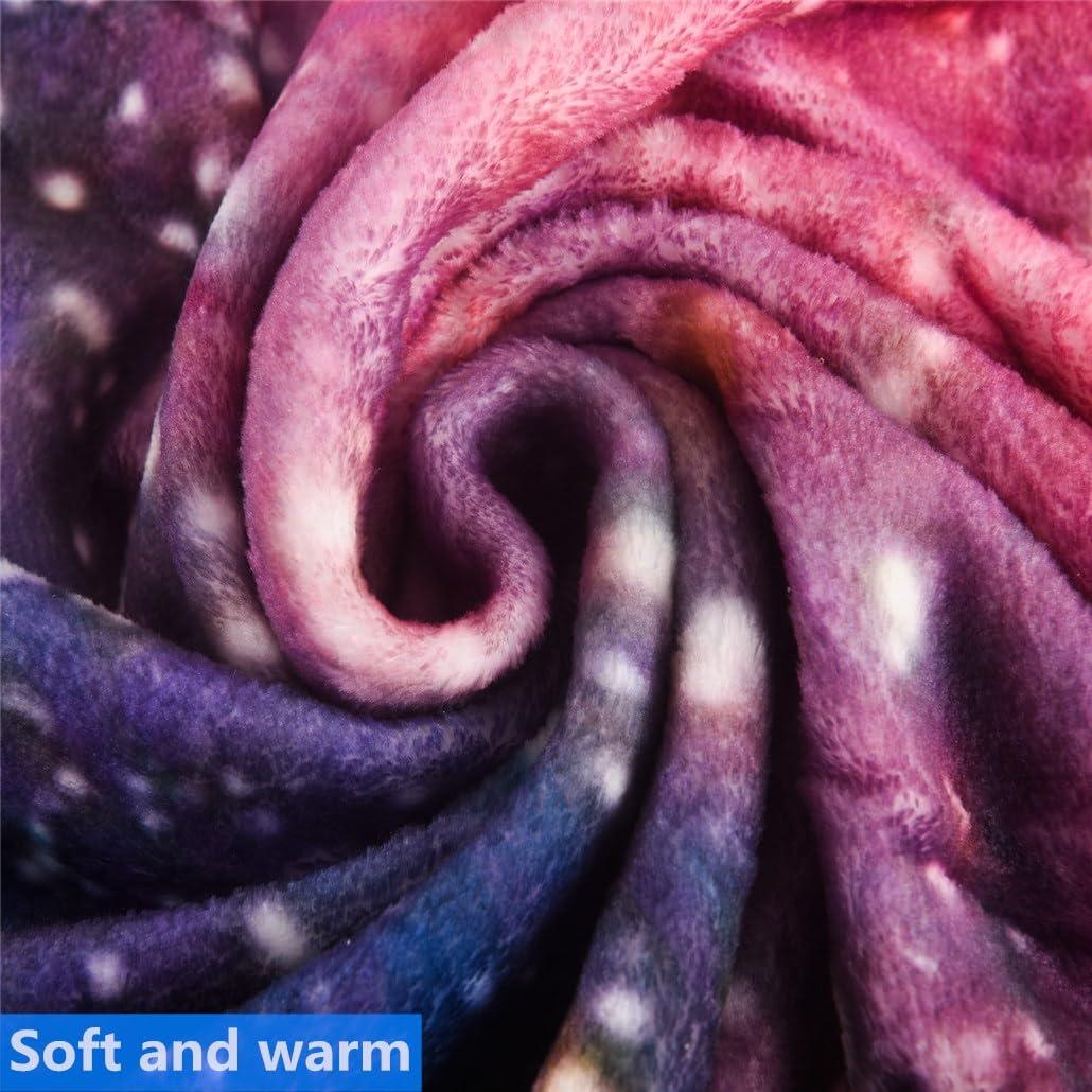 Space Throw Blanket, Galaxy Universe Star Fleece Blanket for Sofa Couch Chairs, 80 x 58 Inch, Colorful