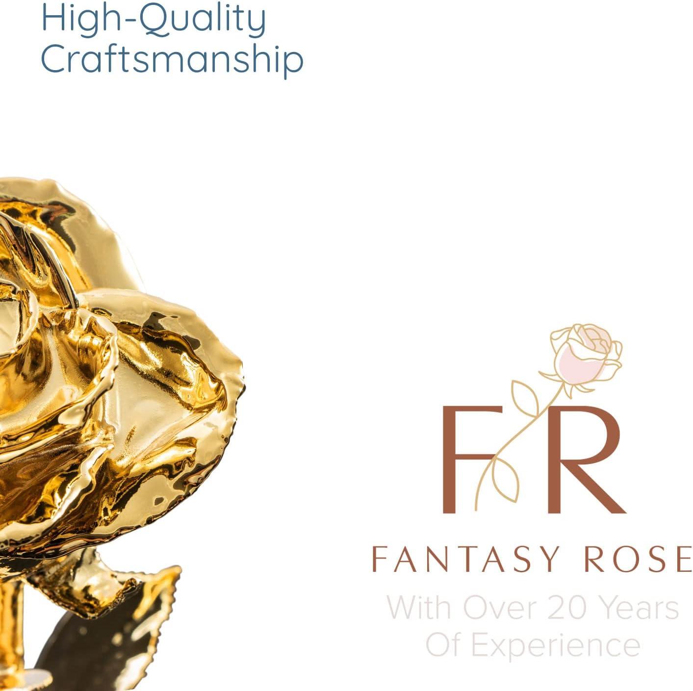 24K Gold Dipped Rose, Unique & Everlasting Real Hand Dipped in 24K Gold Rose, 11” to 12”