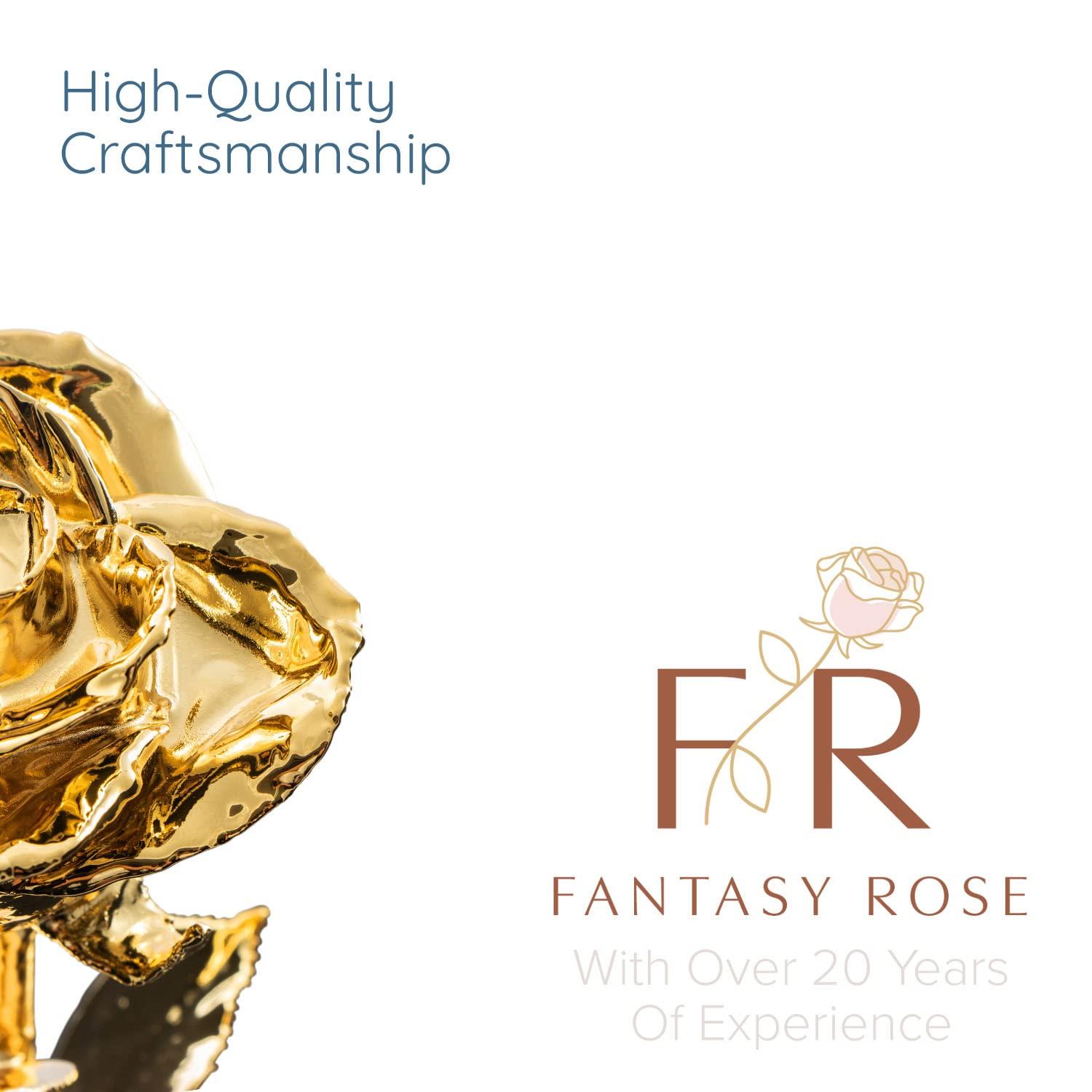 24K Gold Dipped Rose, Unique & Everlasting Real Hand Dipped in 24K Gold Rose, 11” to 12”