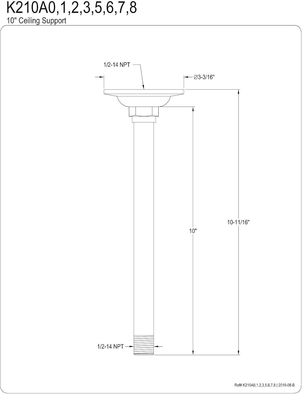 Polished Chrome 10-Inch Ceiling Mount Shower Arm