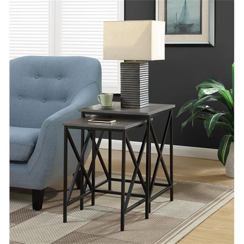Convenience Concepts Tucson Nesting End Tables, Weathered Gray/Black