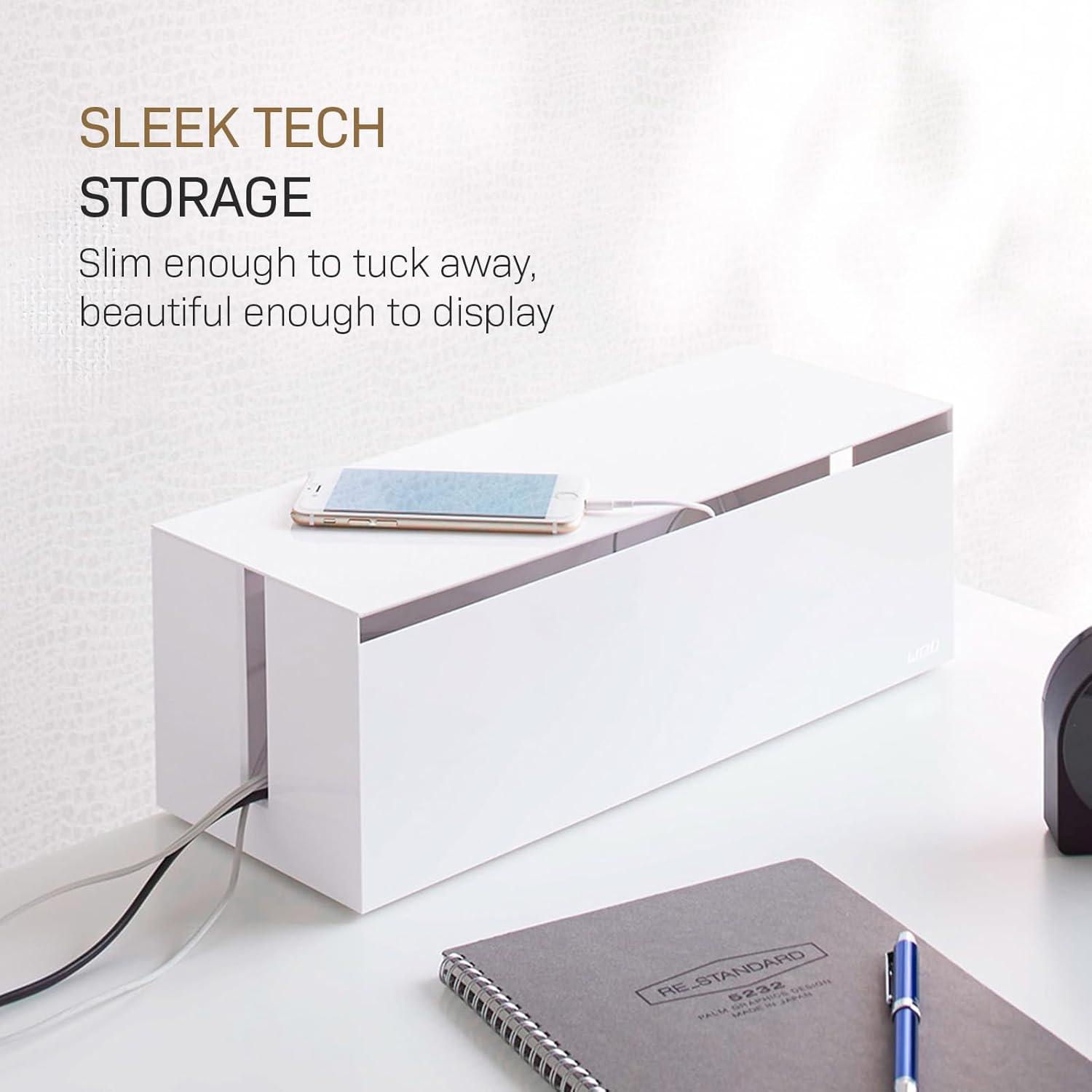 Yamazaki Home Yamazaki Home Cable Box - Outlet Cord Storage Organizer, Cover Protector, Anti-Slip Rubber Feet