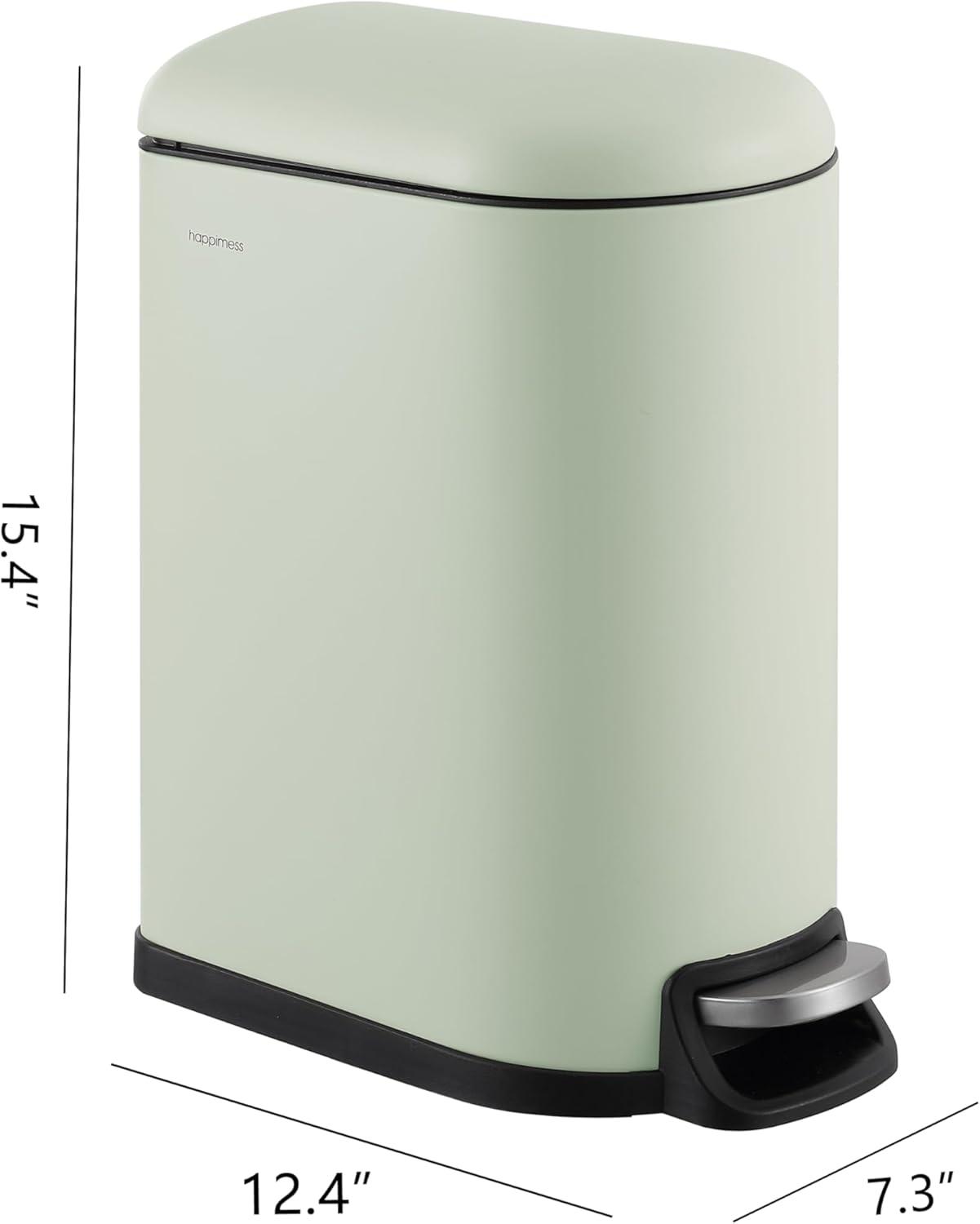 Pistachio Gelato Stainless Steel 2.6-Gallon Step Trash Can