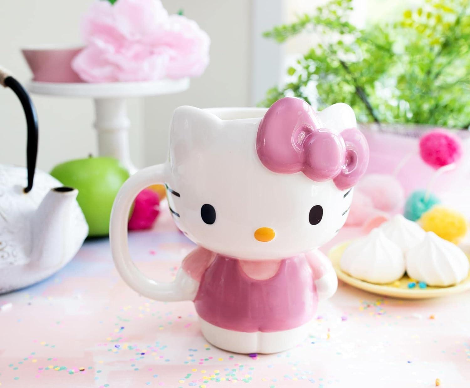 Silver Buffalo Sanrio Hello Kitty 3D Sculpted Ceramic Mug | Holds 20 Ounces