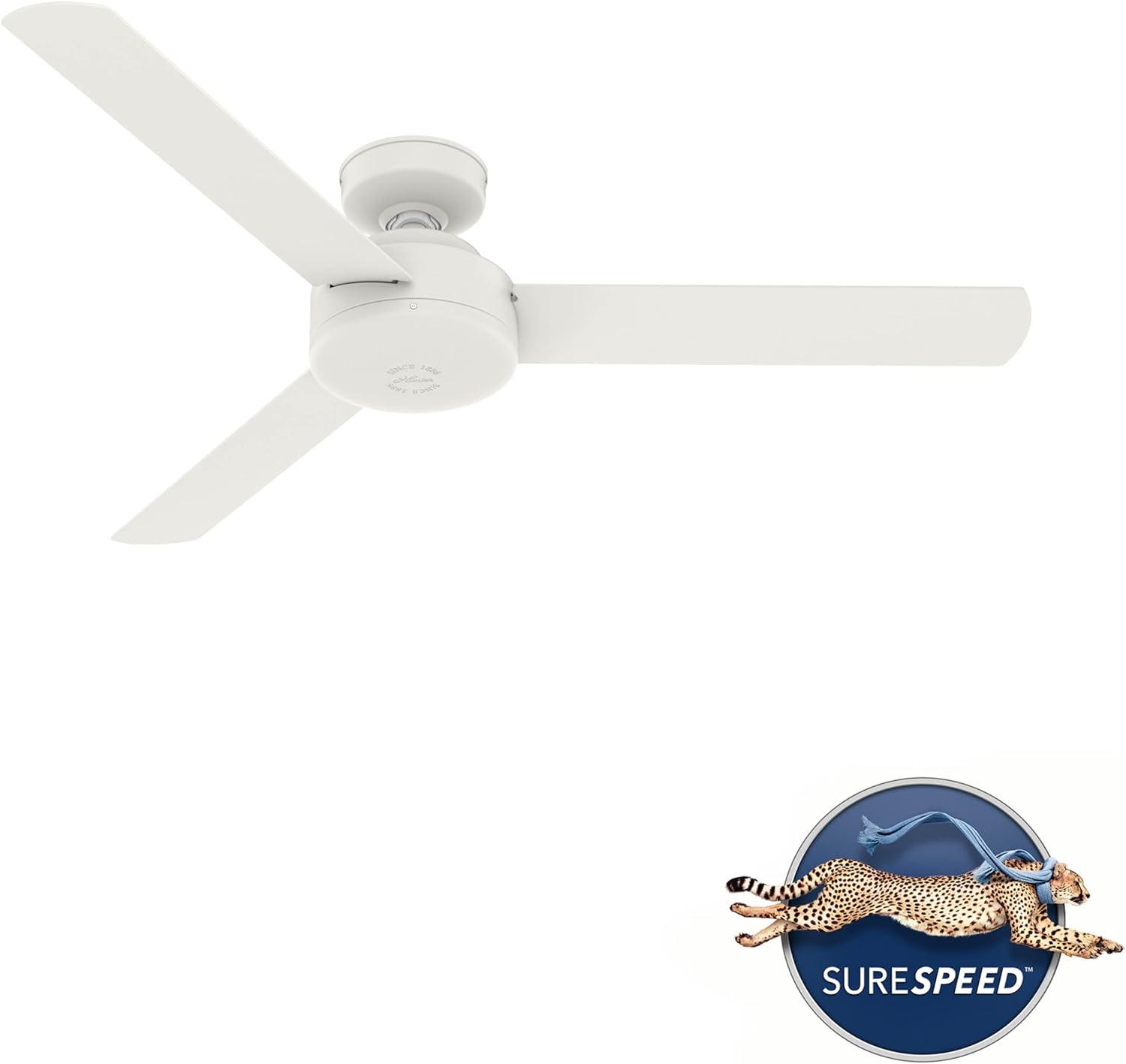 52" Matte White 3-Blade Ceiling Fan with Wall Control