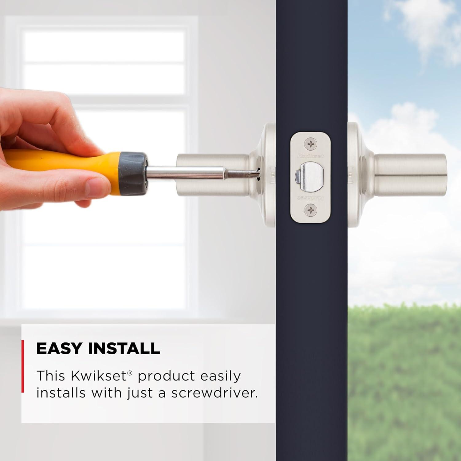 Kwikset 405Hyl-S Henley Single Cylinder Keyed Entry Door Lever Set - Nickel