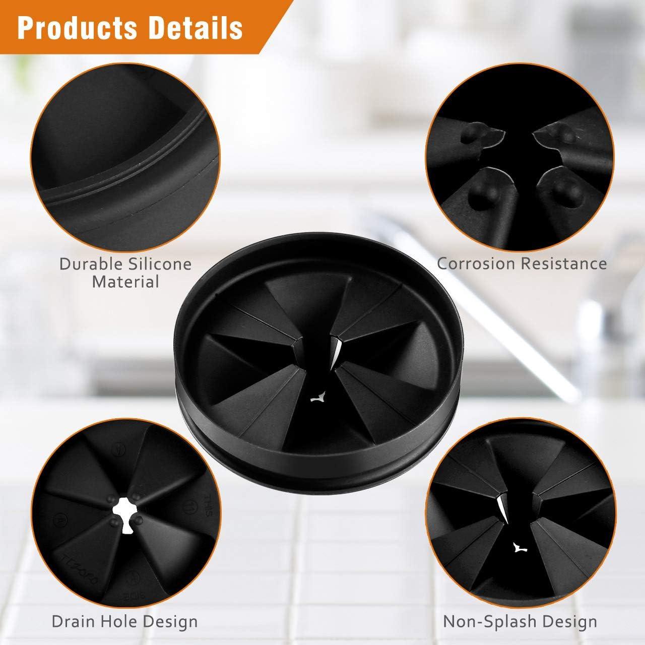 Sink Baffle QCB-AM, Replacement for Evolution Series, Garbage Disposal Splash Guards, Quite Collar, Drain Plugs, Disposer Accessories 3.25Inch (Black (1pcs))