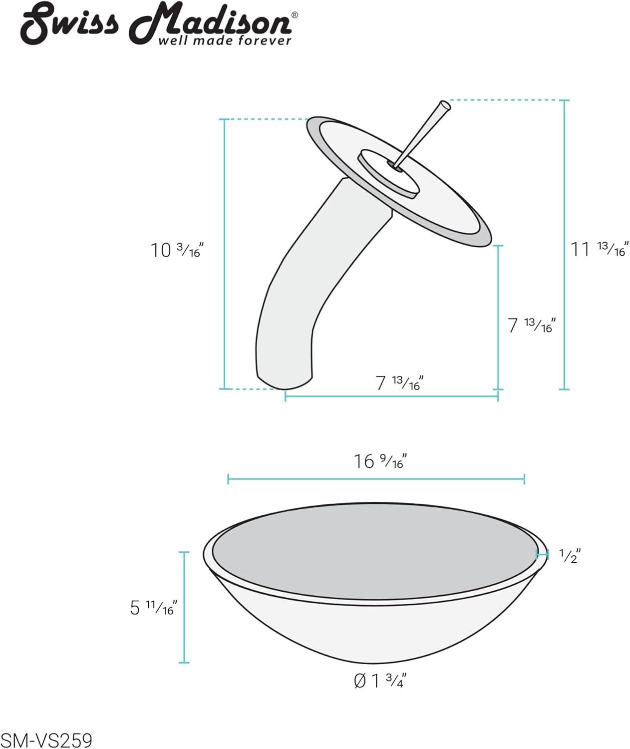 Cascade 16.5 Glass Vessel Sink with Faucet