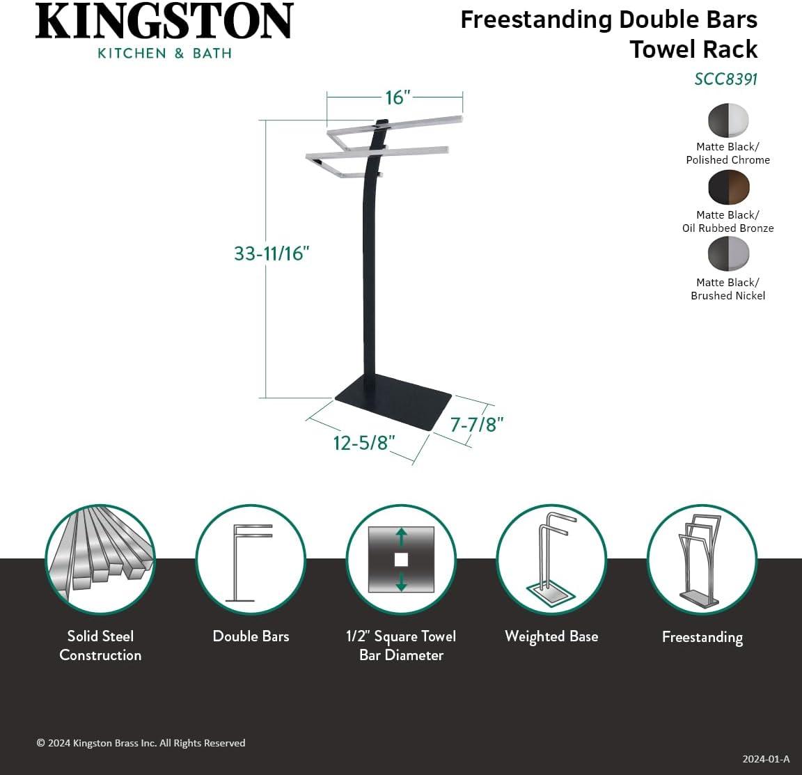 Kingston Brass Edenscape Freestanding Dual Towel Rack