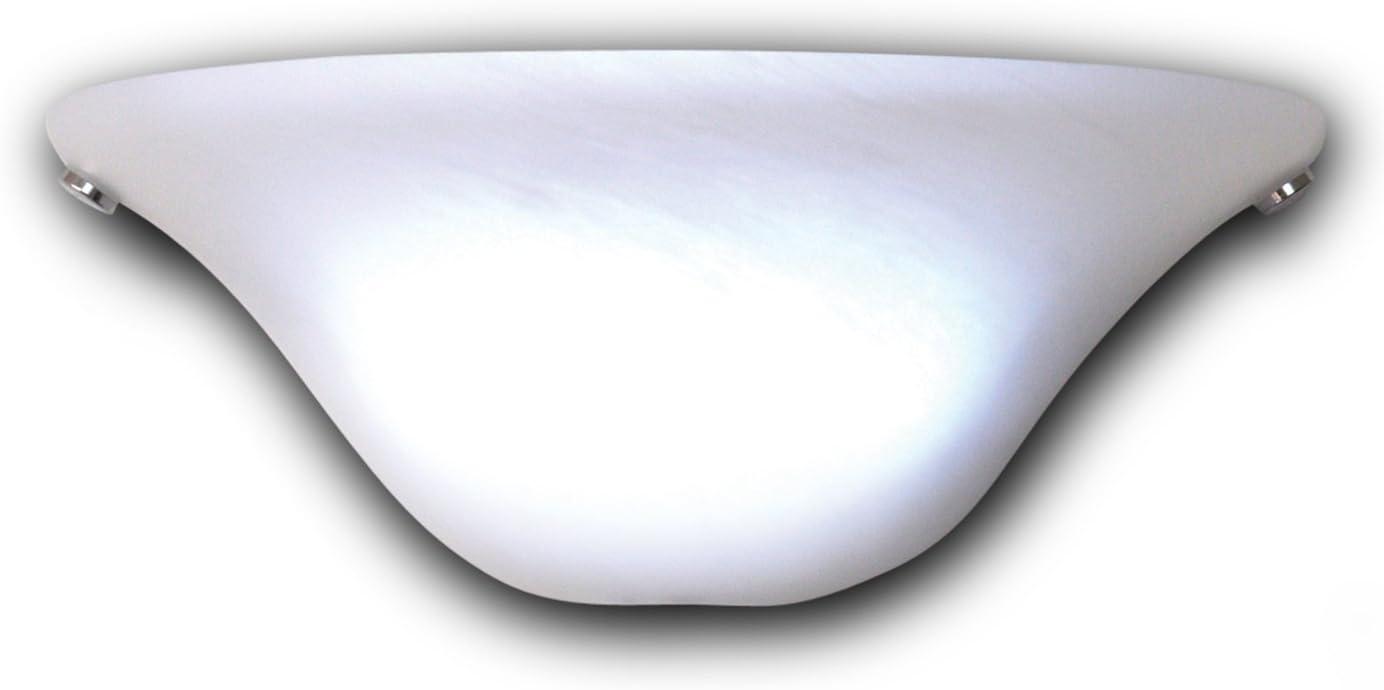 Smart Solar  Frosted Marble Glass Half Moon Sconce - 3D Backplate