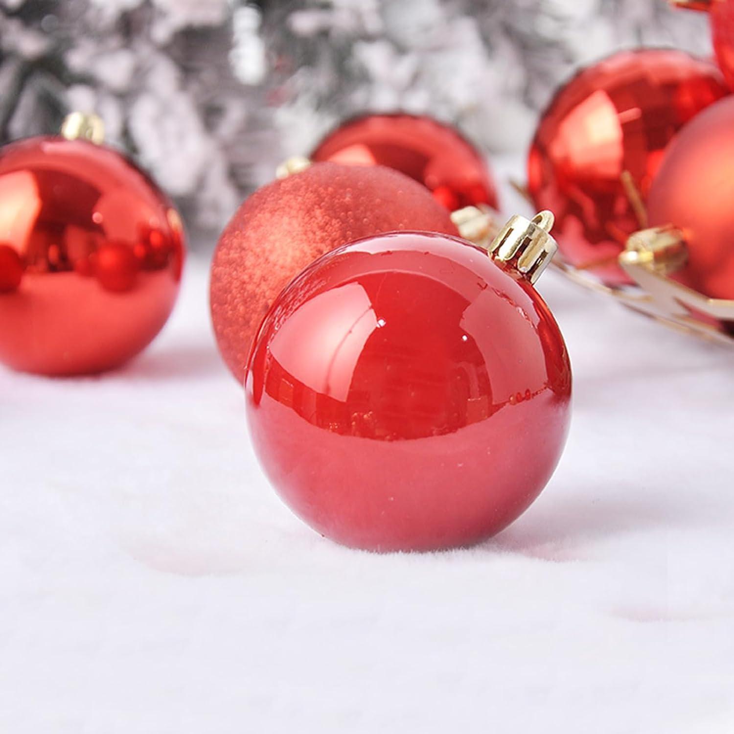GameXcel Christmas Balls Ornaments for Xmas Tree - Shatterproof Christmas Tree Decorations Small Hanging Ball Wine Red 1.6 Inch x 36 Pack