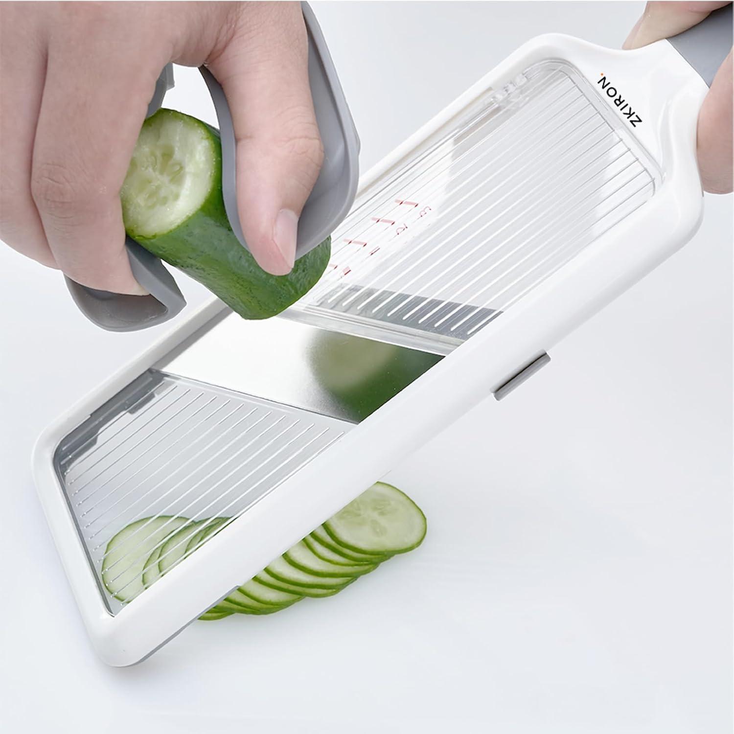 Versatile Handheld Mandoline Slicer - Adjustable Stainless Steel Blade, Ergonomic Grip, Enhanced Safety, Easy to Clean, Perfect for Quick and Precise Slicing of Fruits & Vegetables