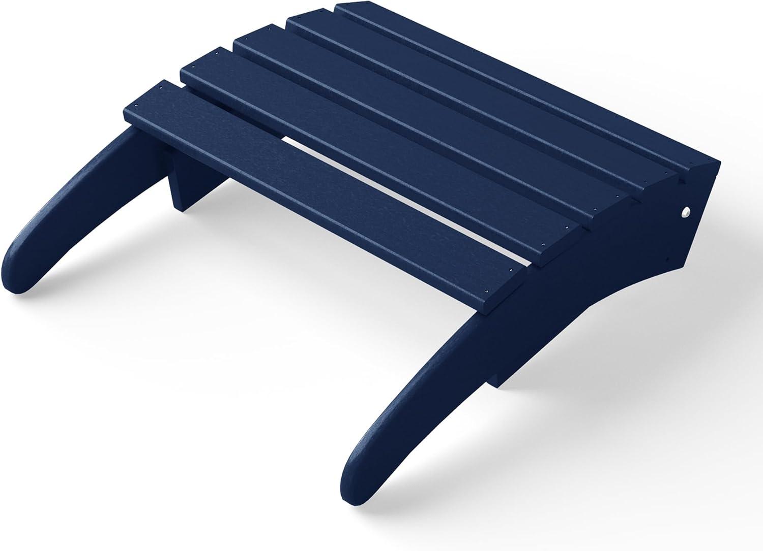 WestinTrends All-Weather Outdoor Patio Poly Adirondack Ottoman Footrest, Navy Blue