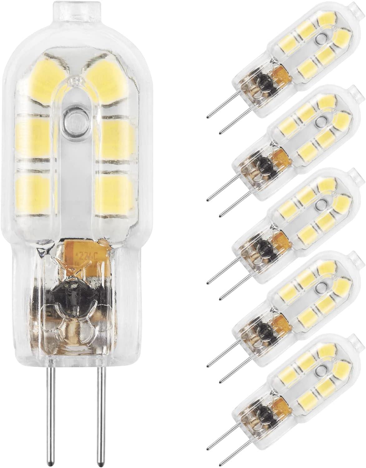 G4 LED Bulb - 12V JC Bi Pin Bulb - 20W Halogen Replacement - Warm White - 5-Pack