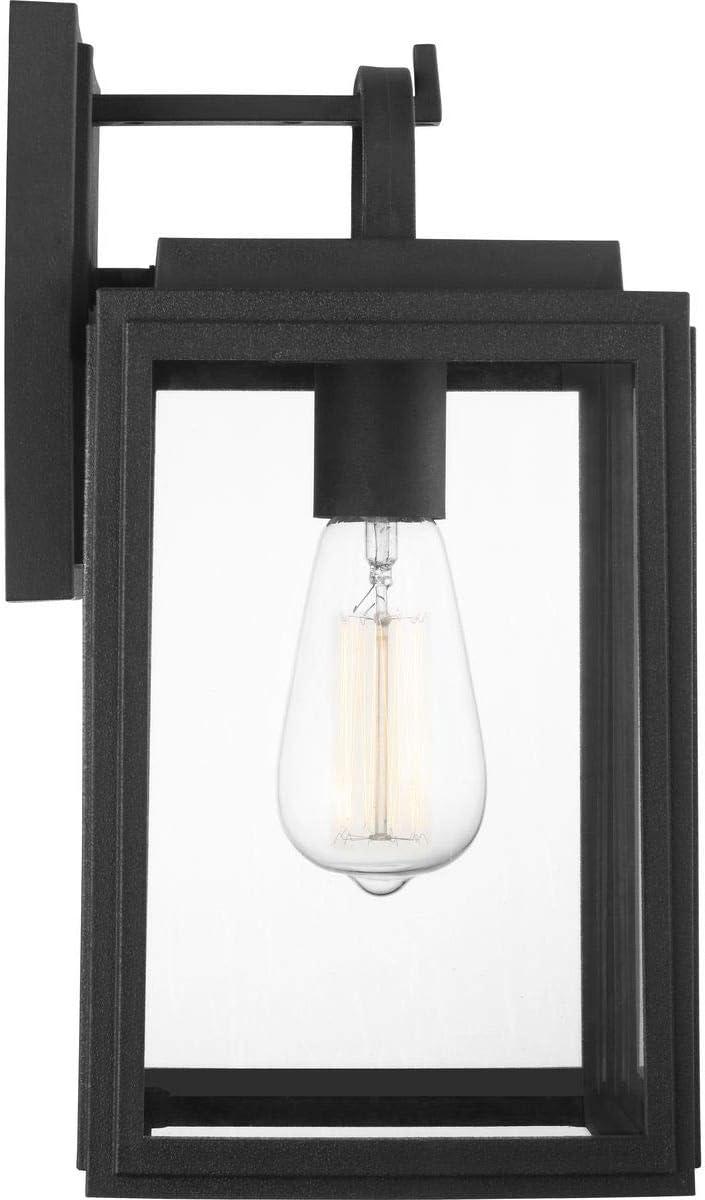 Coastal-Inspired Black Bronze Outdoor Lantern with Clear Glass