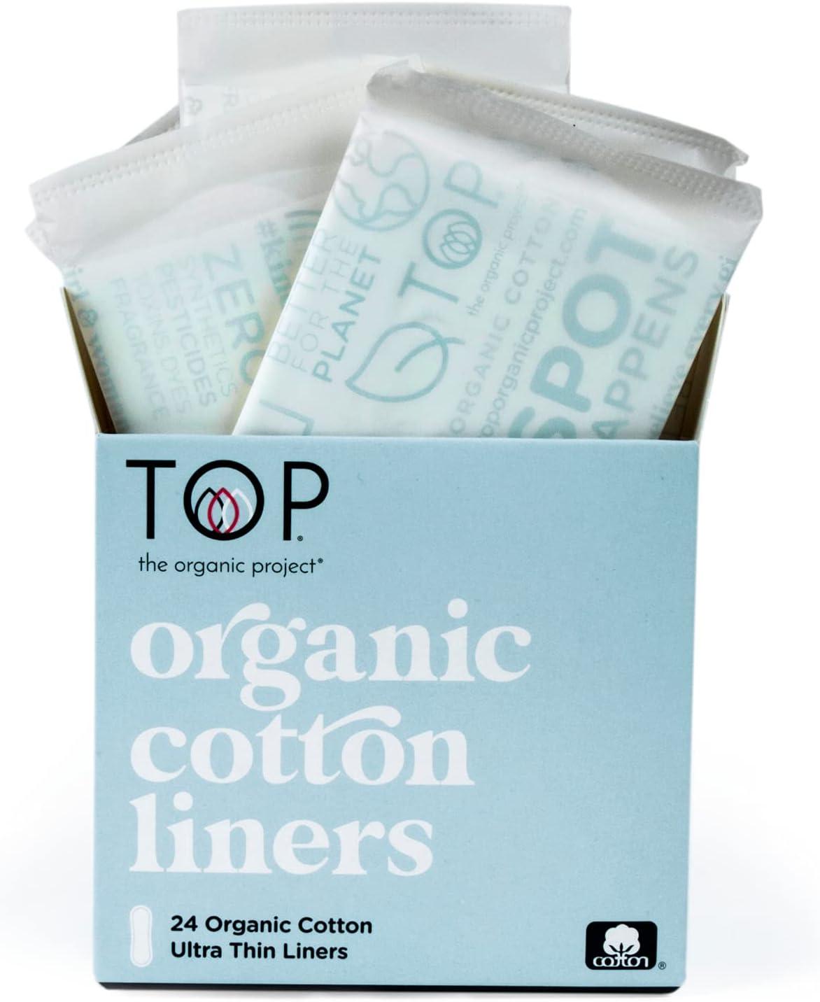 Organic Cotton Ultra Thin Panty Liners, Fragrance-Free, 24 Count