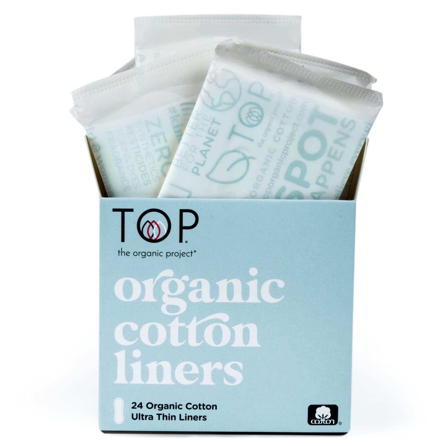 Organic Cotton Ultra Thin Panty Liners, Fragrance-Free, 24 Count