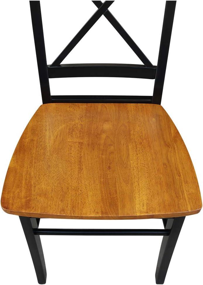 Set of 2 X Back Chairs with Solid Wood - International Concepts